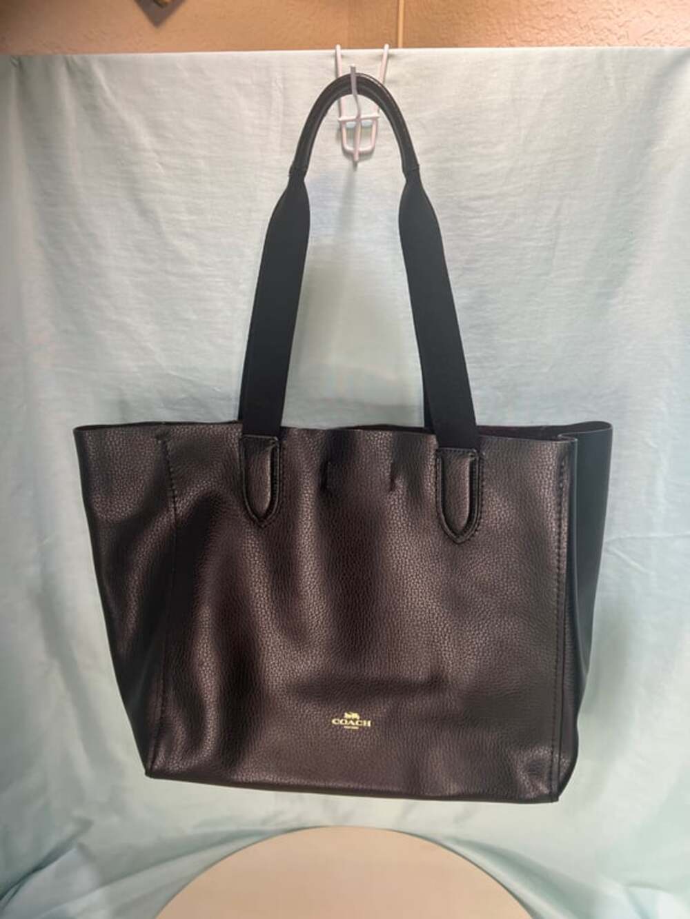 Coach Black Leather Tote Bag
